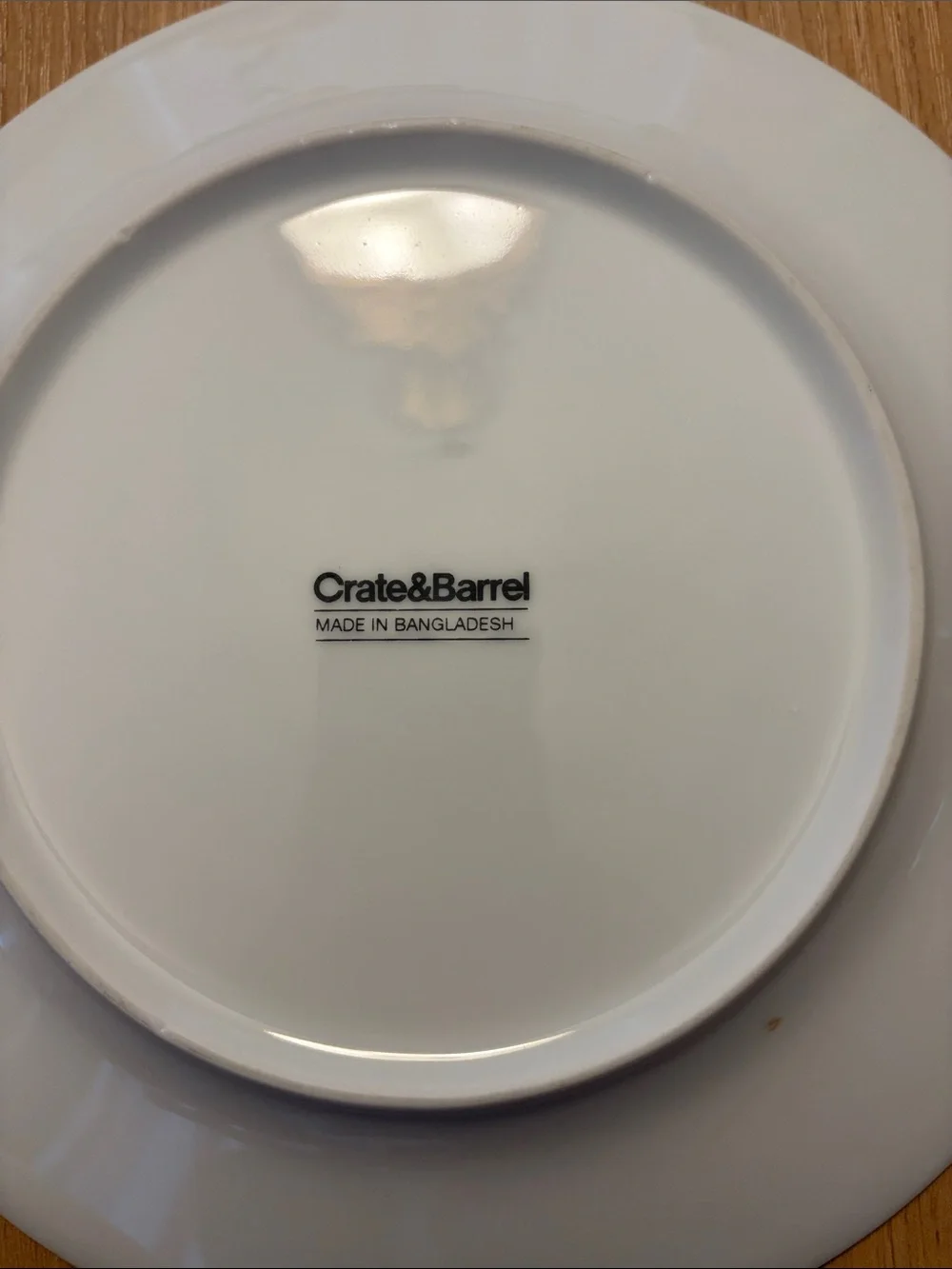 Crate&Barrel White Center Dinner Plates with Navy Rim - Set of 3